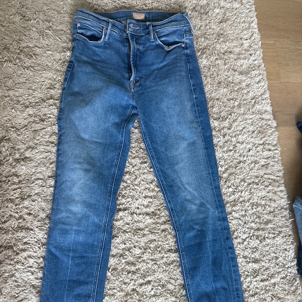 Mother Denim mid rise dazzler ankle fray